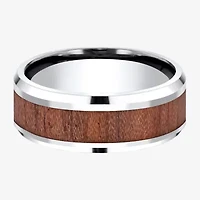 Mens Comfort Fit 8mm Cobalt with Rosewood Inlay Wedding Band