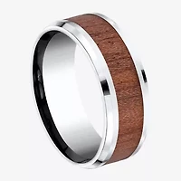 Mens Comfort Fit 8mm Cobalt with Rosewood Inlay Wedding Band