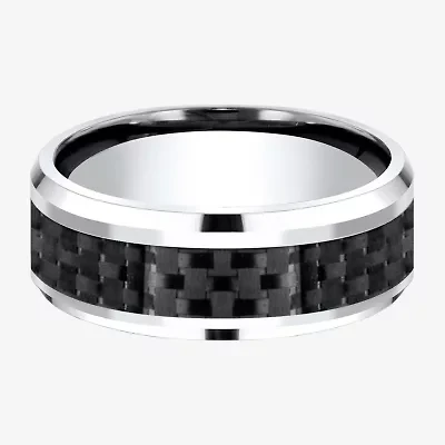 Mens Cobalt with Carbon Fiber Inlay 8mm Wedding Band