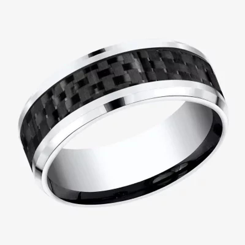 Mens Cobalt with Carbon Fiber Inlay 8mm Wedding Band