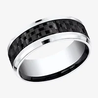 Mens Cobalt with Carbon Fiber Inlay 8mm Wedding Band
