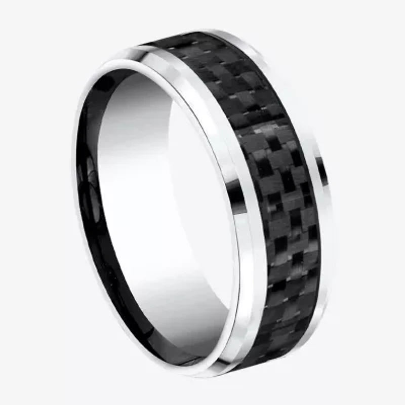 Mens Cobalt with Carbon Fiber Inlay 8mm Wedding Band
