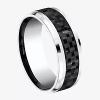 Mens Cobalt with Carbon Fiber Inlay 8mm Wedding Band