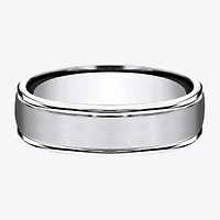 Mens Cobalt Satin Center Rounded Edge 6mm Wedding Band