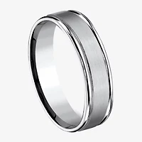 Mens Cobalt Satin Center Rounded Edge 6mm Wedding Band