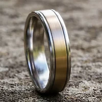 Mens 6MM 10K Gold Wedding Band