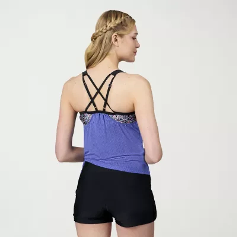 Free Country Womens Stretch Fabric Tankini Swimsuit Top