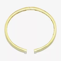 (H-I / Si1) Womens 1/10 CT. T.W. White Diamond 14K Gold Over Silver Cuff Bracelet