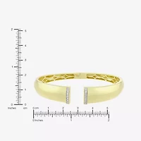 (H-I / Si1) Womens 1/10 CT. T.W. White Diamond 14K Gold Over Silver Cuff Bracelet