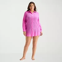 Sonnet Shores Womens Plus Dress Swimsuit Cover-Up