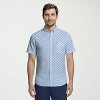 IZOD Breeze Mens Short Sleeve Athletic Fit Button-Down Shirt