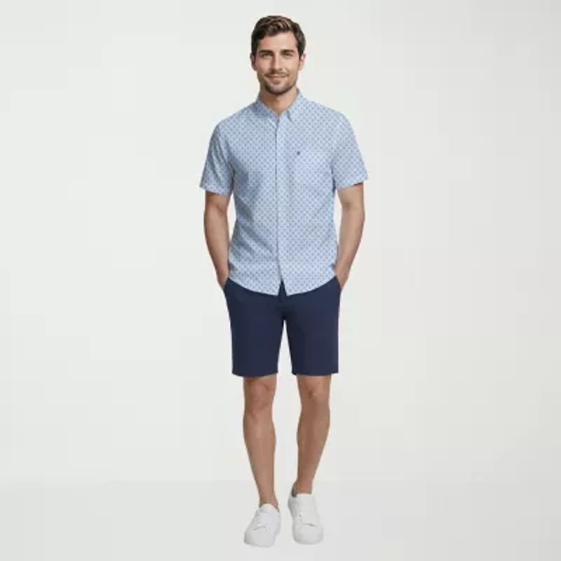 IZOD Breeze Mens Short Sleeve Athletic Fit Button-Down Shirt