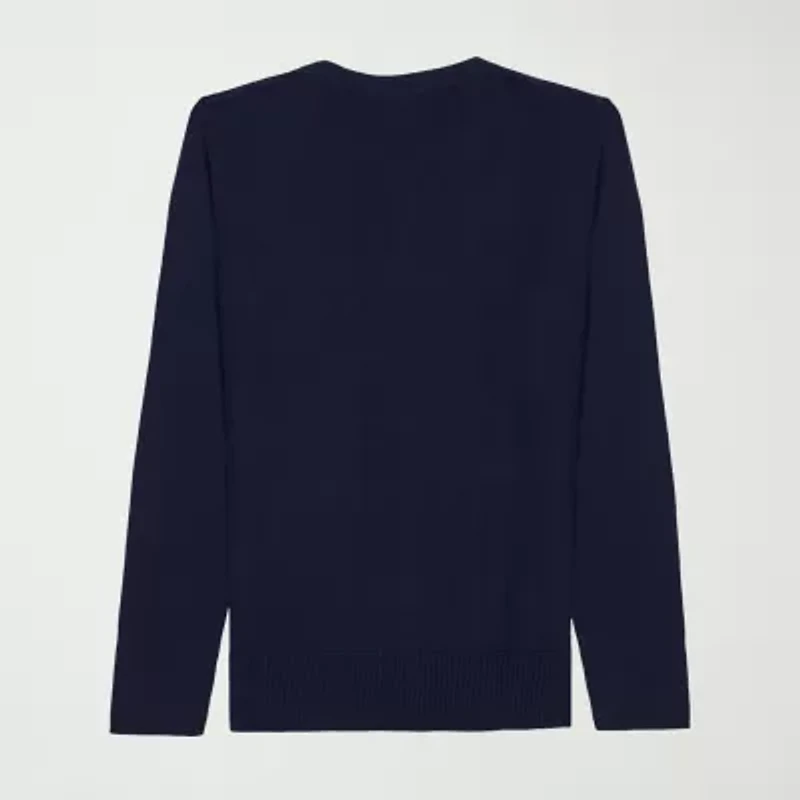 IZOD Womens Long Sleeve Button Juniors Cardigan