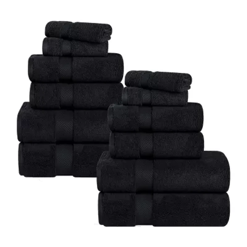 SUPERIOR® Zero Twist Cotton 12pc Chevron Towel Set 12-pc. Quick Dry Bath