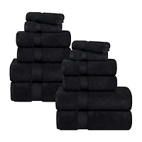 SUPERIOR® Zero Twist Cotton 12pc Chevron Towel Set 12-pc. Quick Dry Bath