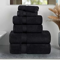 SUPERIOR® Zero Twist Cotton 6pc Chevron Towel Set 6-pc. Quick Dry Bath