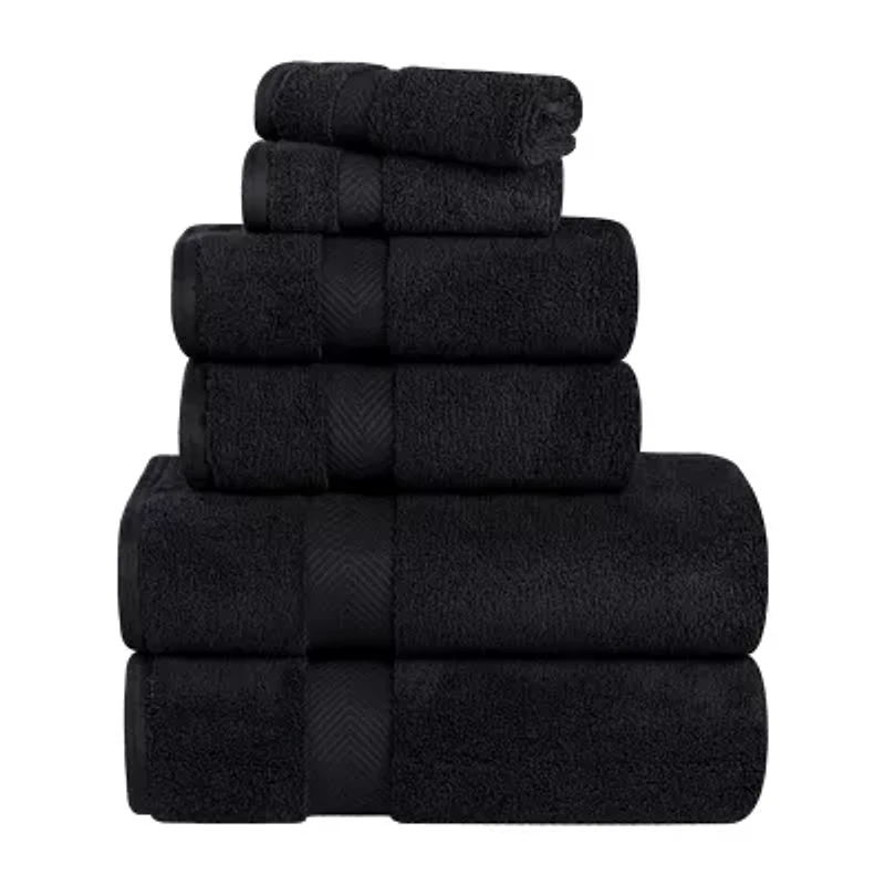 SUPERIOR® Zero Twist Cotton 6pc Chevron Towel Set 6-pc. Quick Dry Bath