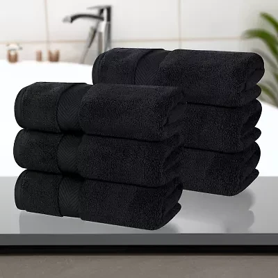 SUPERIOR® Zero Twist Cotton 6pc Chevron Hand Towel 6-pc. Quick Dry Bath Set