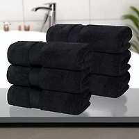 SUPERIOR® Zero Twist Cotton 6pc Chevron Hand Towel 6-pc. Quick Dry Bath Set