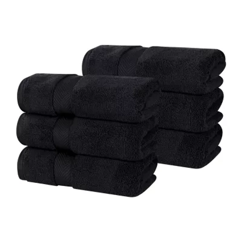 SUPERIOR® Zero Twist Cotton 6pc Chevron Hand Towel 6-pc. Quick Dry Bath Set