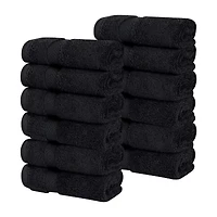 SUPERIOR® Zero Twist Cotton 12pc Face Towel 12-pc. Quick Dry Bath Set