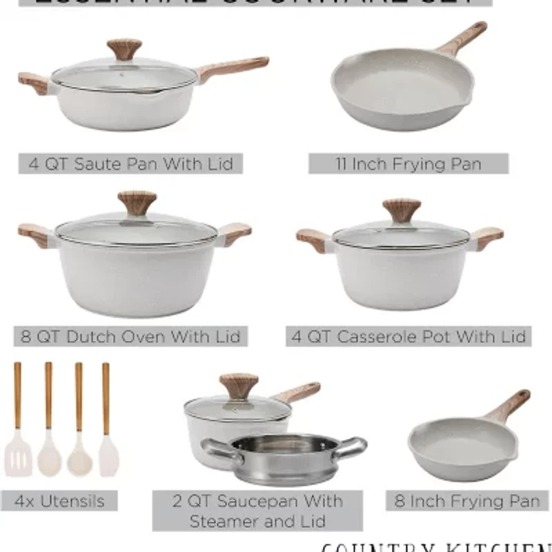 Country Kitchen 15-pc. Non-Stick Cookware Set