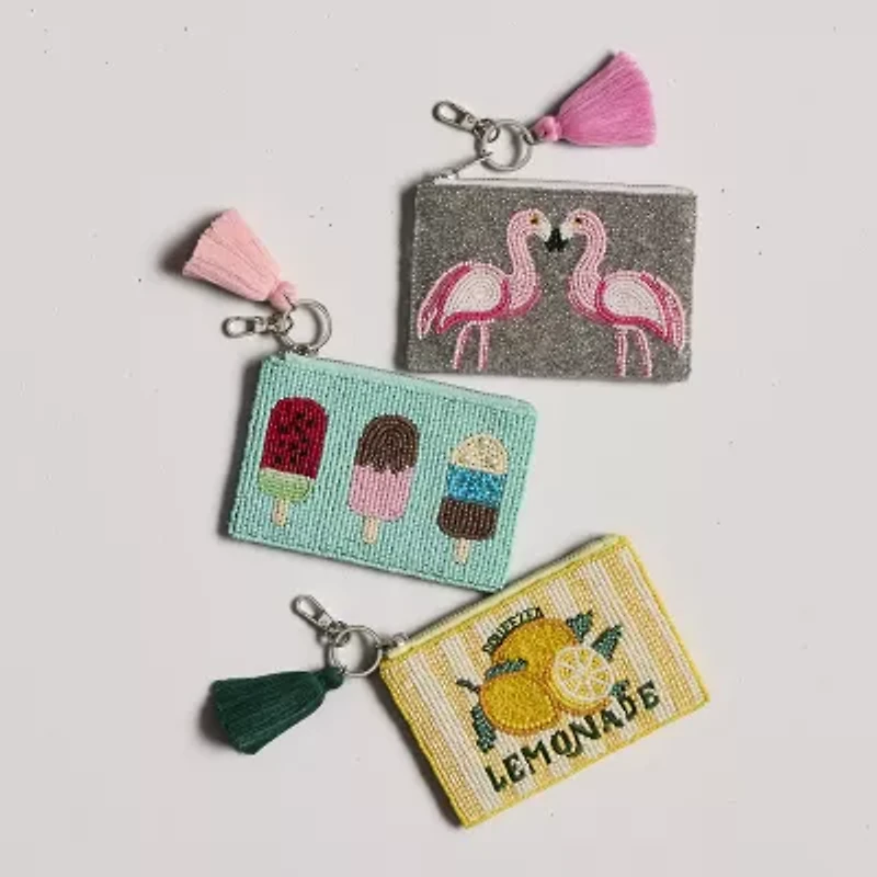SOL and MER Beaded Lemonade Coin Purse Womens Wallet