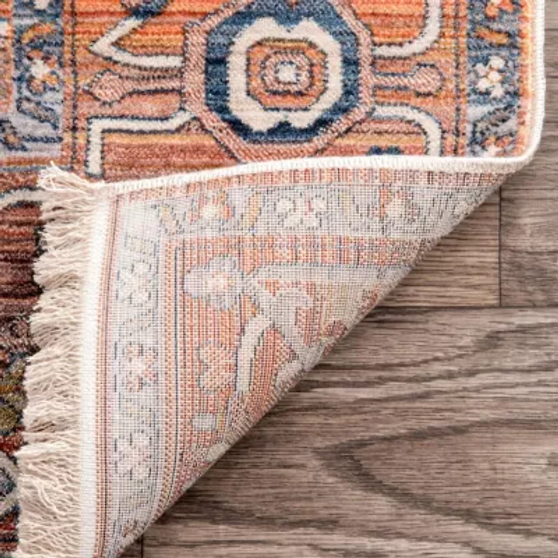 nuLoom Ethel Medallion Fringe Indoor Rectangular Accent Rug