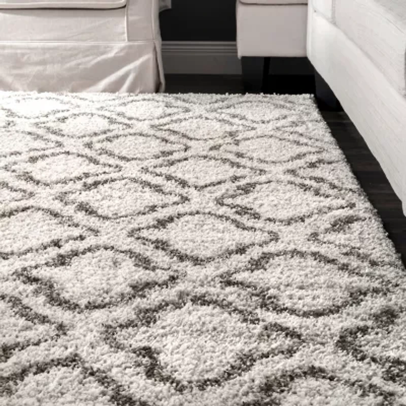 nuLoom Burma Trellis Shaggy Rectangular Rug