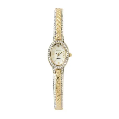 Elgin® Womens Gold-Tone Mother of Pearl Watch