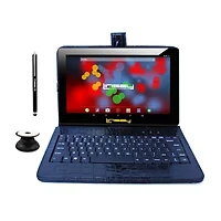 10.1" 1280x800 IPS 2GB RAM 32GB Storage Android 12 Tablet with Black Crocodile Style Leather Keyboard/ Pop Holder and Pen Stylus"