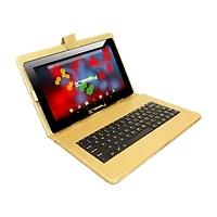 10.1" 1280x800 IPS 2GB RAM 32GB Storage Android 12 Tablet with Golden Leather Keyboard/ Pop Holder and Pen Stylus"