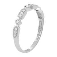 Womens 1/7 CT. T.W. Natural White Diamond 10K Gold Stackable Ring