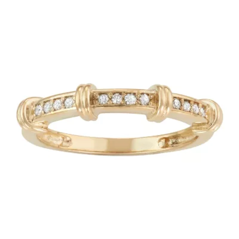 Womens 1/ CT. T.W. Natural White Diamond 10K Gold Stackable Ring
