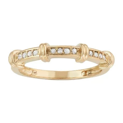 Womens 1/ CT. T.W. Natural White Diamond 10K Gold Stackable Ring