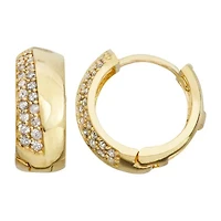 Womens 1/3 CT. T.W. Natural White Diamond 10K Gold 14mm Hoop Earrings