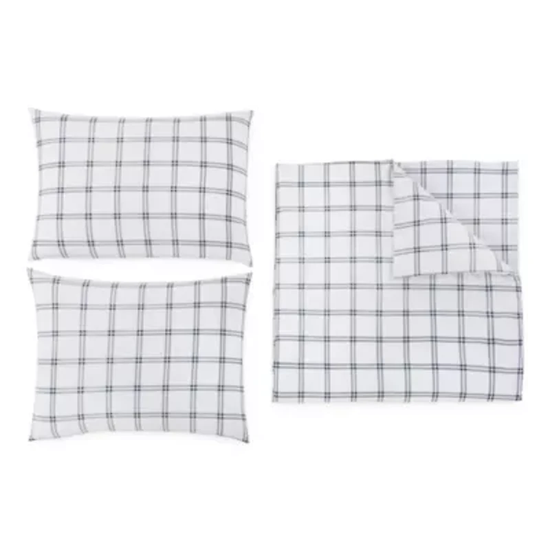 Home Expressions Cotton 3-Pc Print Geometric Duvet Cover Set