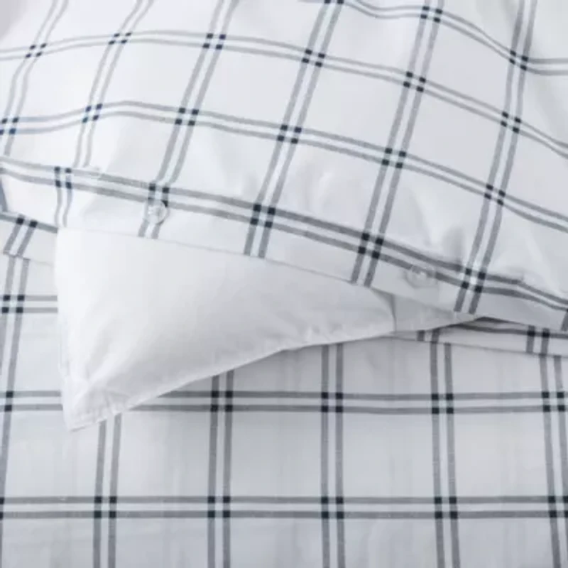 Home Expressions Cotton 3-Pc Print Geometric Duvet Cover Set
