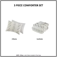 INK+IVY Kara 3 Piece Cotton Jacquard Comforter Set