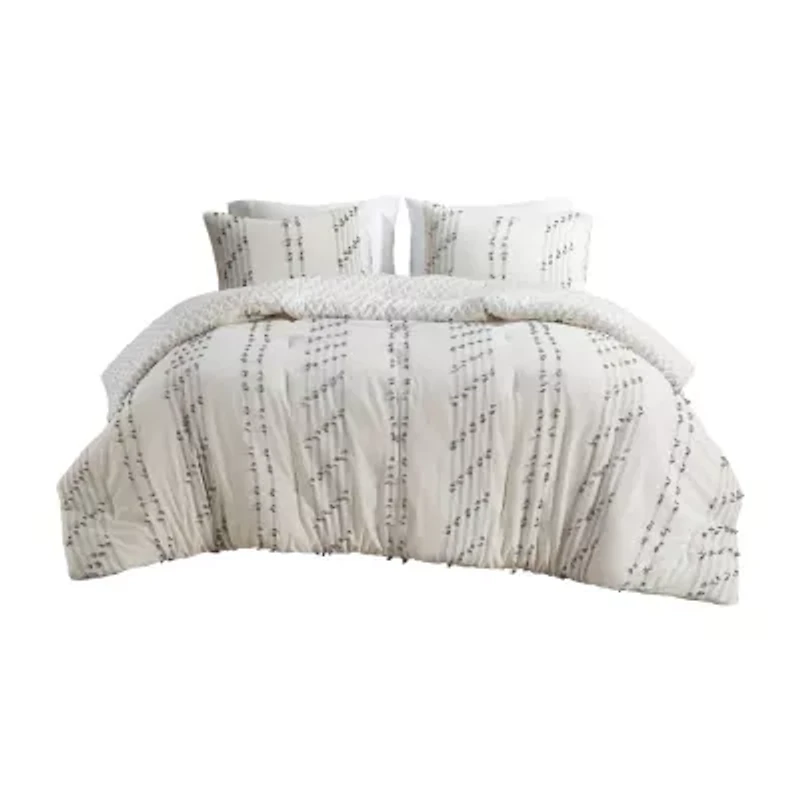 INK+IVY Kara 3 Piece Cotton Jacquard Comforter Set