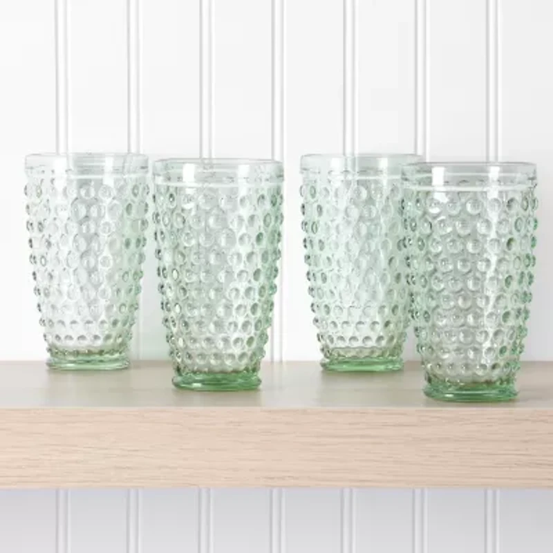 Martha Stewart Chauncey Hobnail 4-pc. Glass Tumbler Set