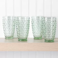 Martha Stewart Chauncey Hobnail 4-pc. Glass Tumbler Set