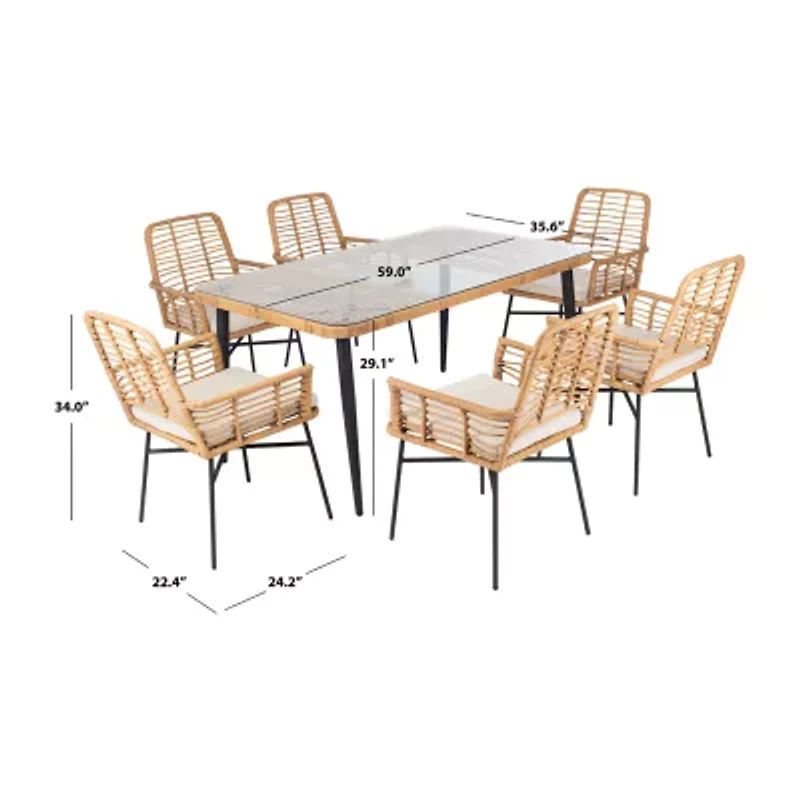 Beson 7-pc. Cushioned Rectangular Dining Set