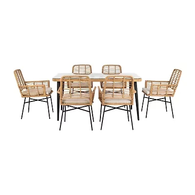 Beson 7-pc. Cushioned Rectangular Dining Set