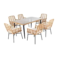 Beson 7-pc. Cushioned Rectangular Dining Set