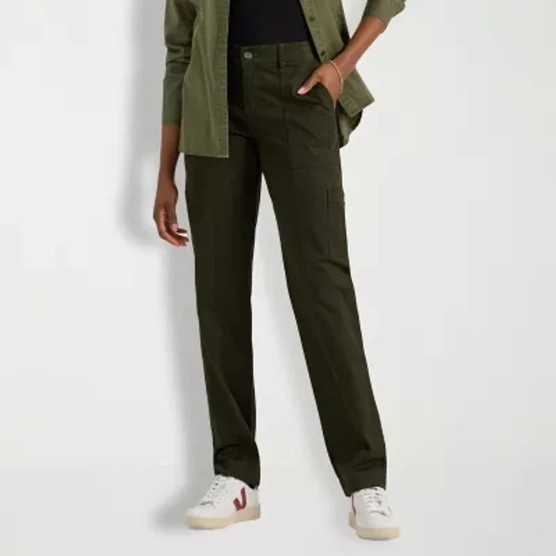 Lee Ultra Lux Womens Stretch Fabric Straight Mid Rise Cargo Pant
