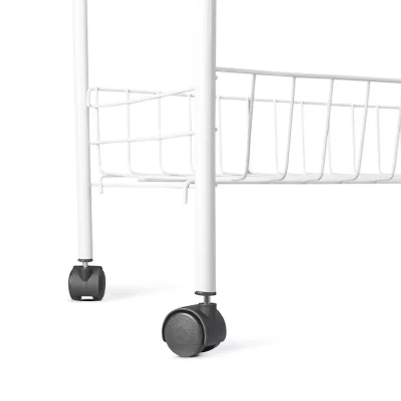 Home Expressions WHITE 4 TIER SLIM ROLLING CART