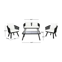 Safavieh Belmi 4-pc. Conversation Set Cushioned