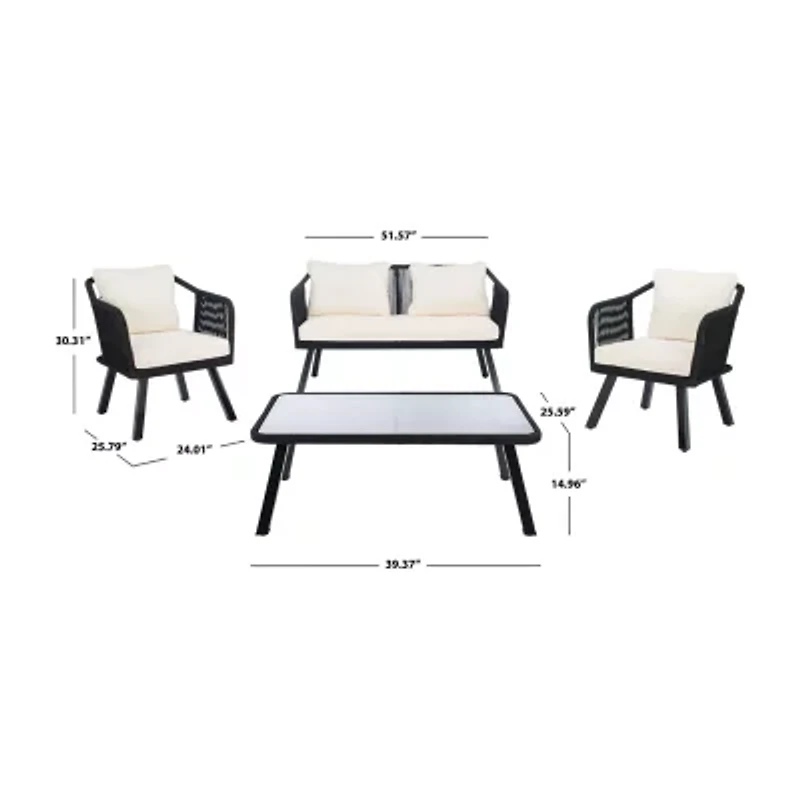 Safavieh Torsla 4-pc. Conversation Set Cushioned