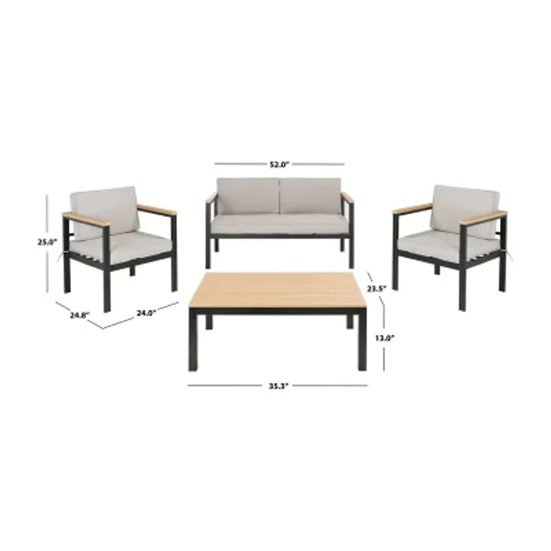 Safavieh Hendor 4-pc. Conversation Set Cushioned